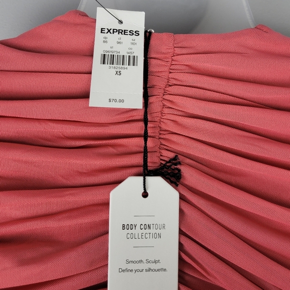 NWT Express Size XS Mesh Ruched Cropped Top - Picture 6 of 7